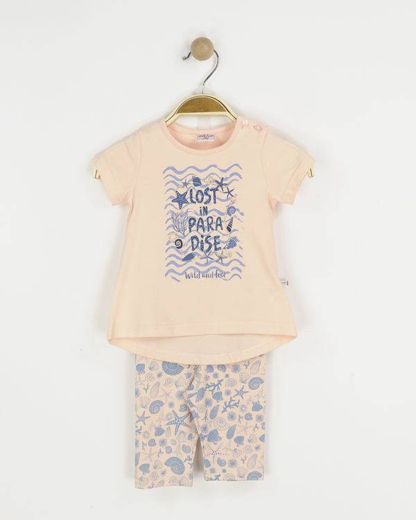 Picture of C1602 GIRLS TWO-PIECE SET WITH LEGGINGS IN COTTON